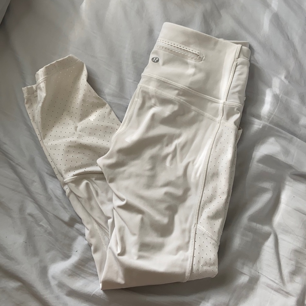 Mind over Miles White Lululemon Leggings